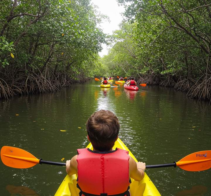 Visitez la mangrove et sa faune, en kayak ou en bateau.